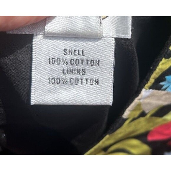 Talbots Black Tropical Floral Skirt Size 14 Knee Length Side Zipper - Picture 6 of 6